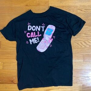 Black T-Shirt with Pink Graphic Design